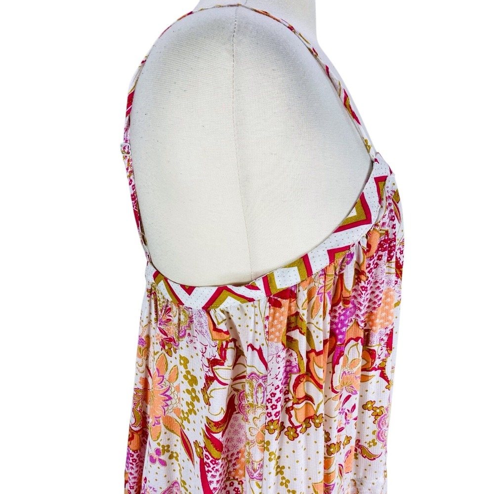 Intimately Free People Get A Clue Mini Dress Size M Strappy Floral Flounced - Picture 6 of 16